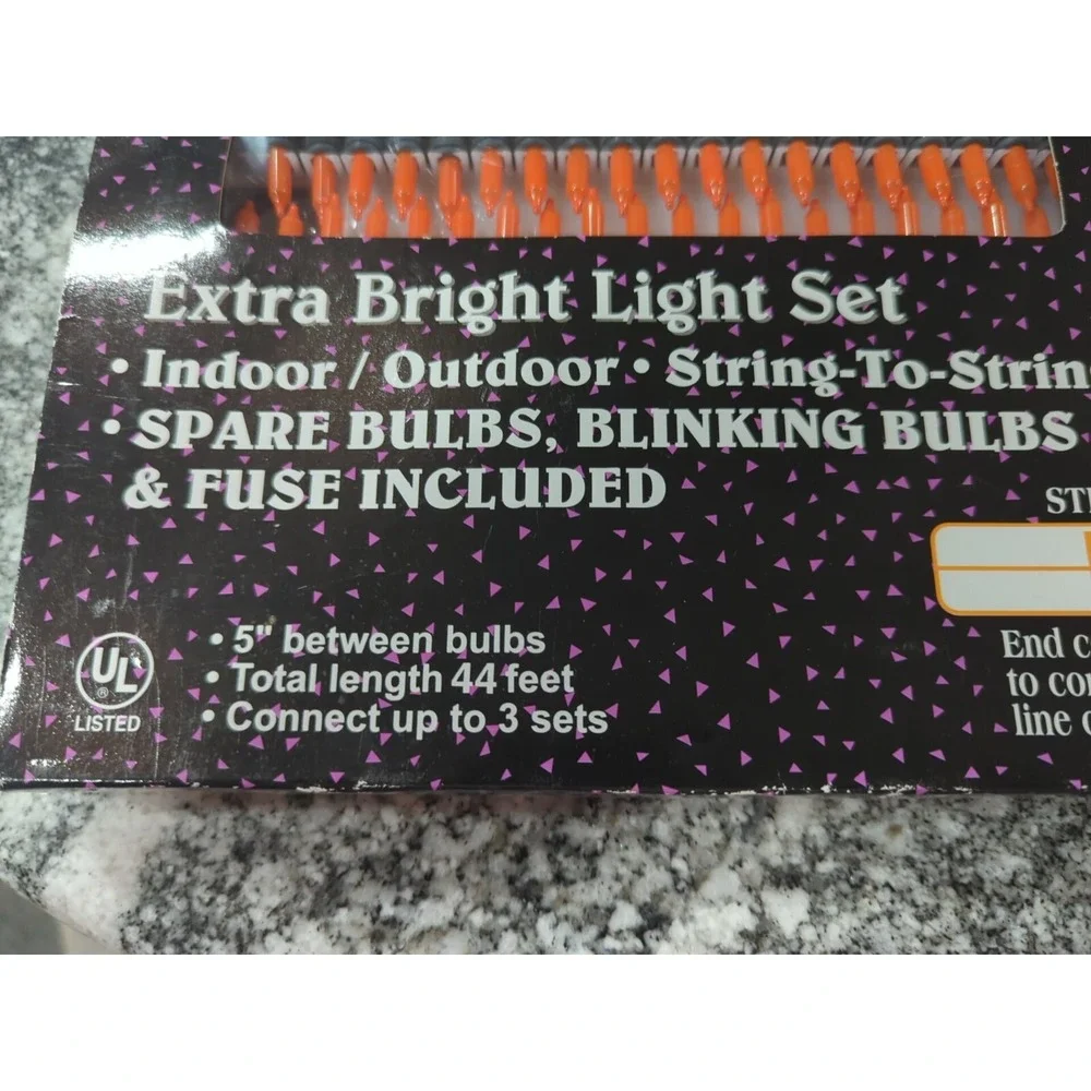 Spooky Hollow Halloween 100 Count String Lights Indoor Outdoor Orange NEW